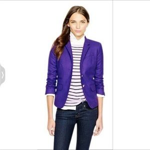 J. Crew Schoolboy Wool Single Breasted Two Buttons Notch Lapel Blazer Purple